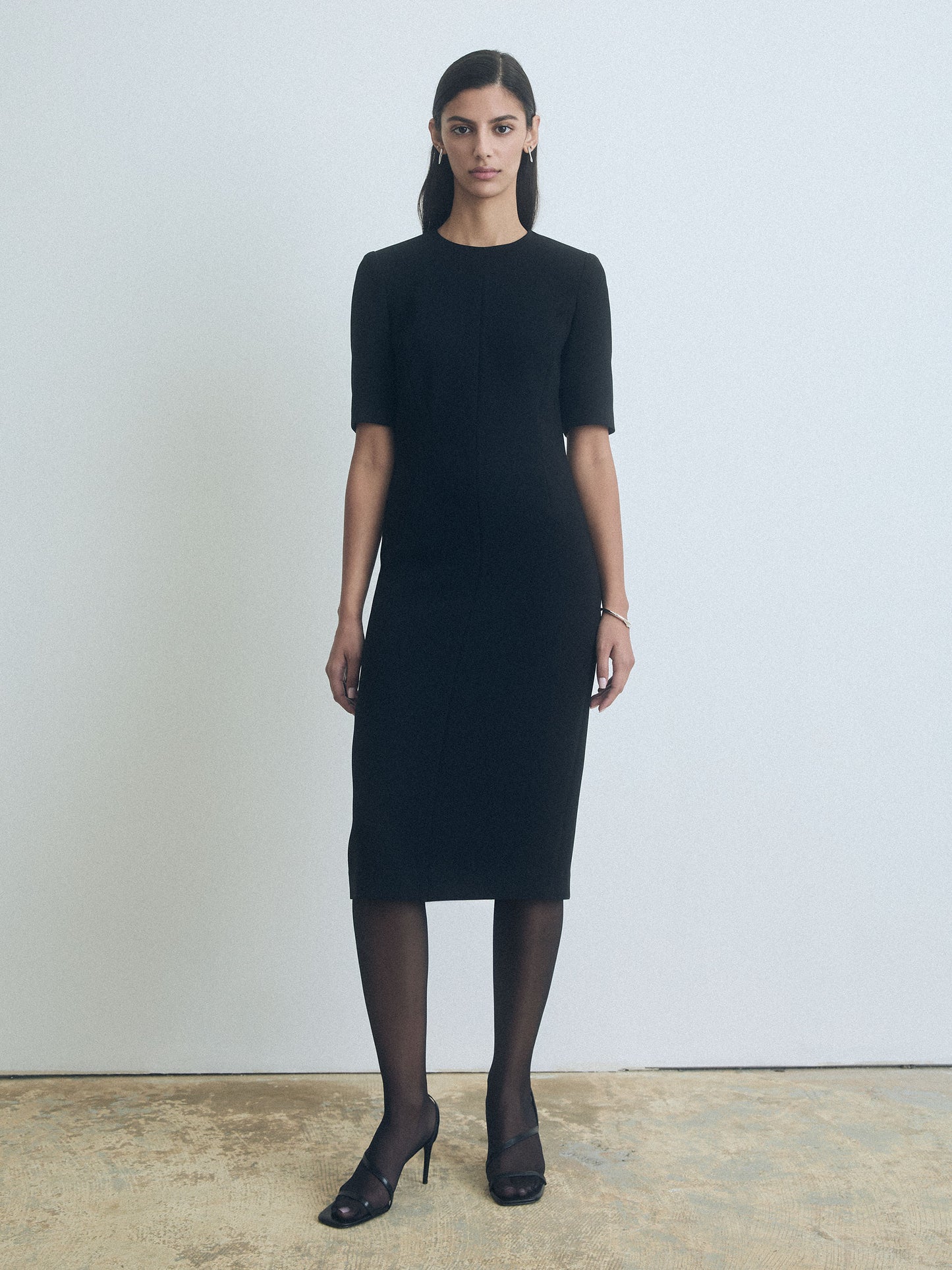Fitted Elbow Sleeve Dress