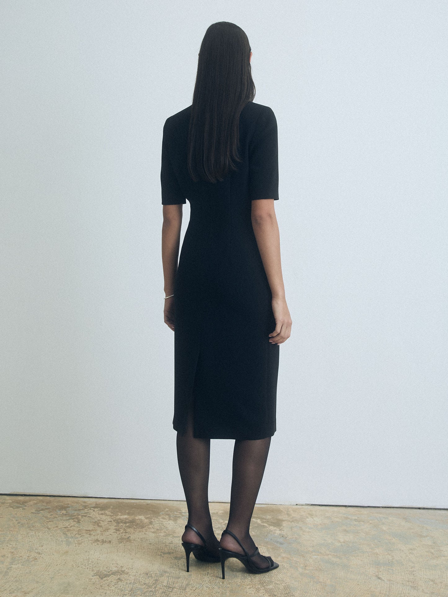 Fitted Elbow Sleeve Dress