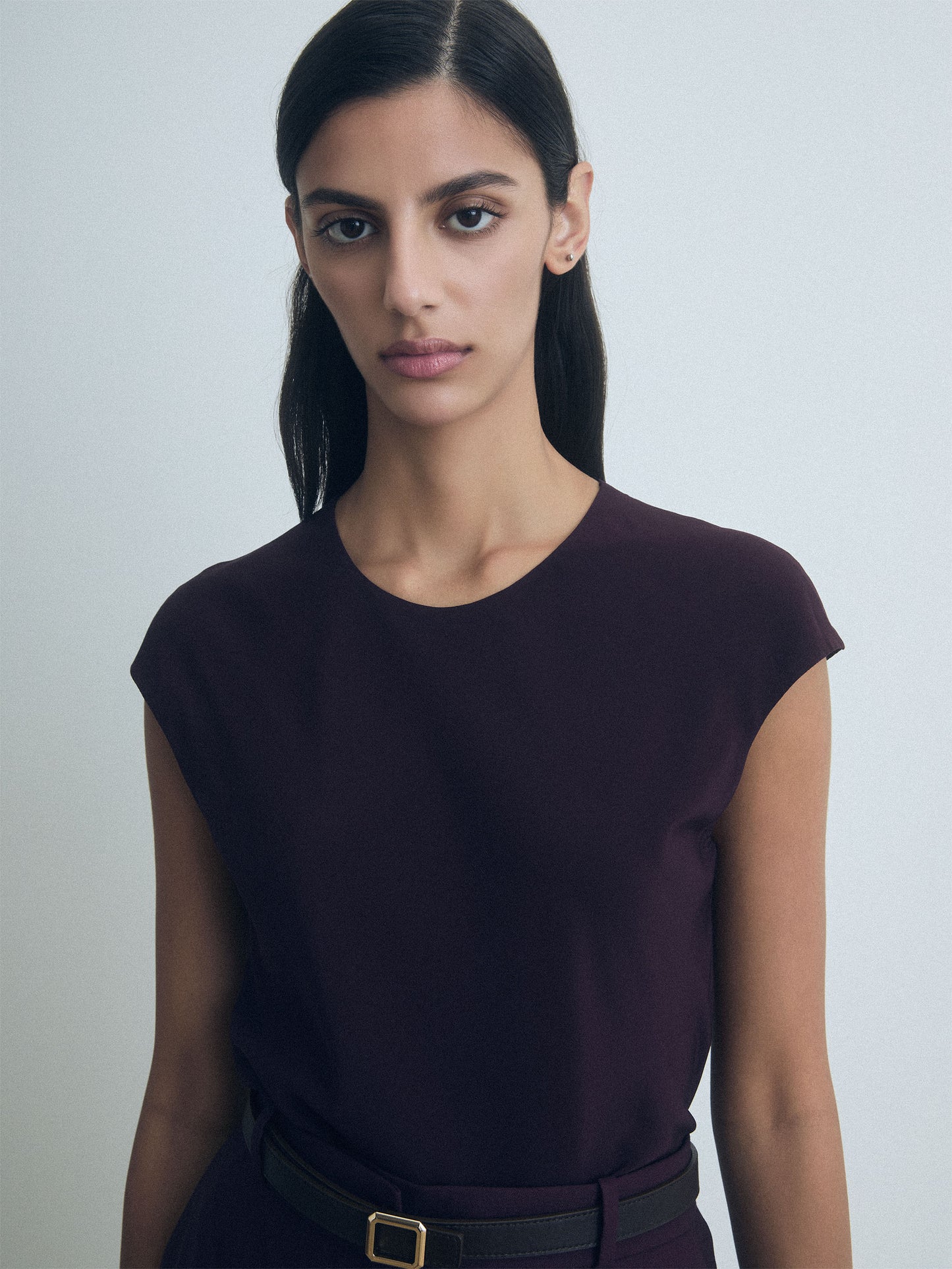 Crew Neck Bias Silk Top