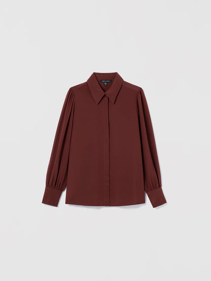 Silk Blouse With Classic Shirt Collar