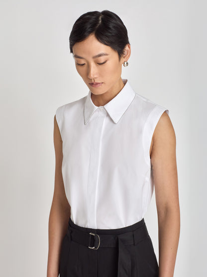 Sleeveless Poplin Blouse