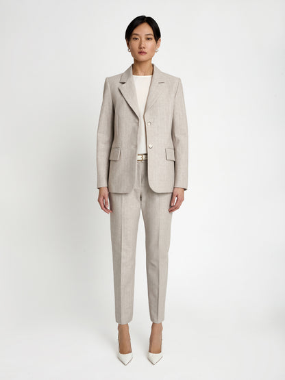 Striped cotton linen pant