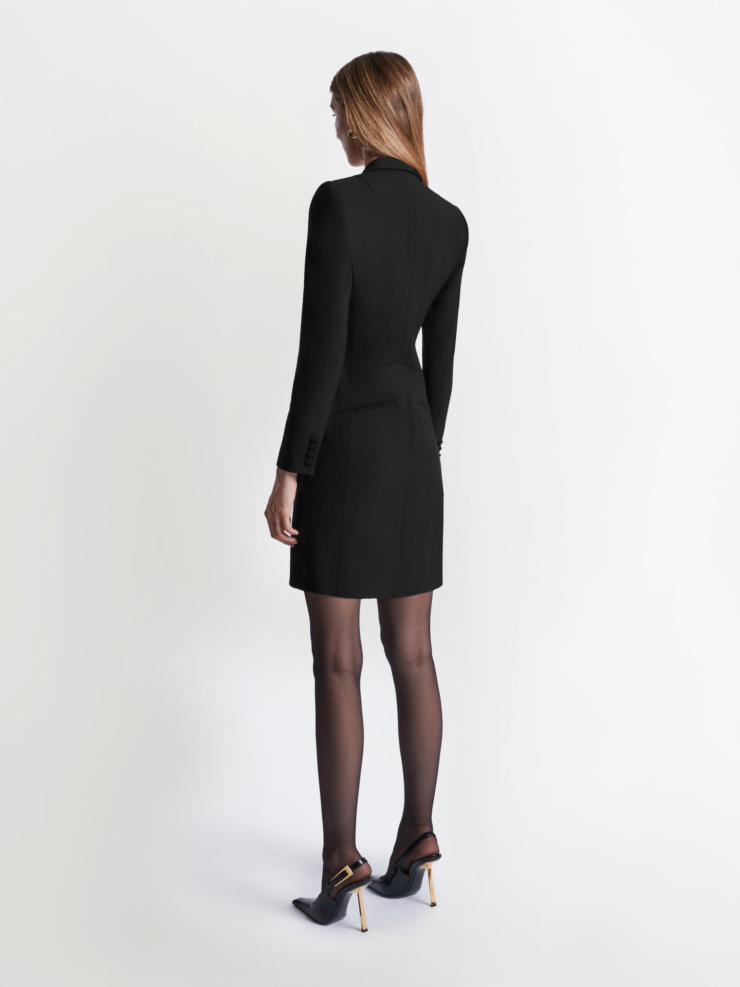 Stretch Wool Tuxedo Dress