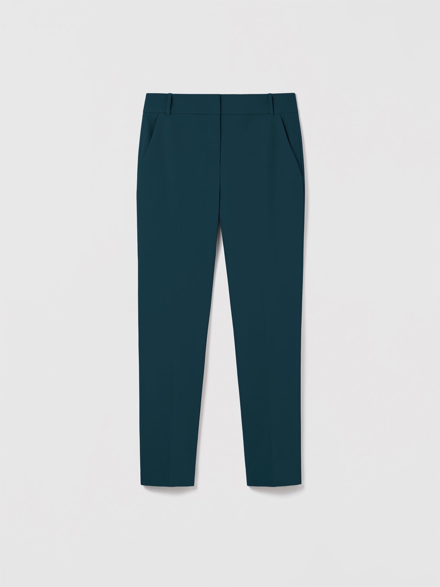 Deep Ocean Judith & Charles mid-rise slim pants in unlined Easy Care Techno fabric, ankle length.