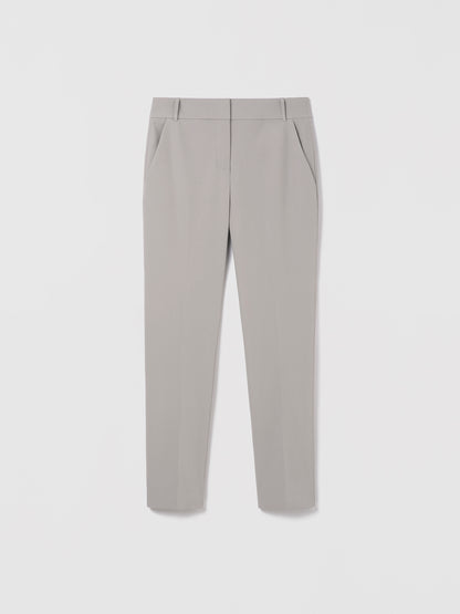 Silver Judith & Charles mid-rise slim pants in unlined Easy Care Techno fabric, ankle length.