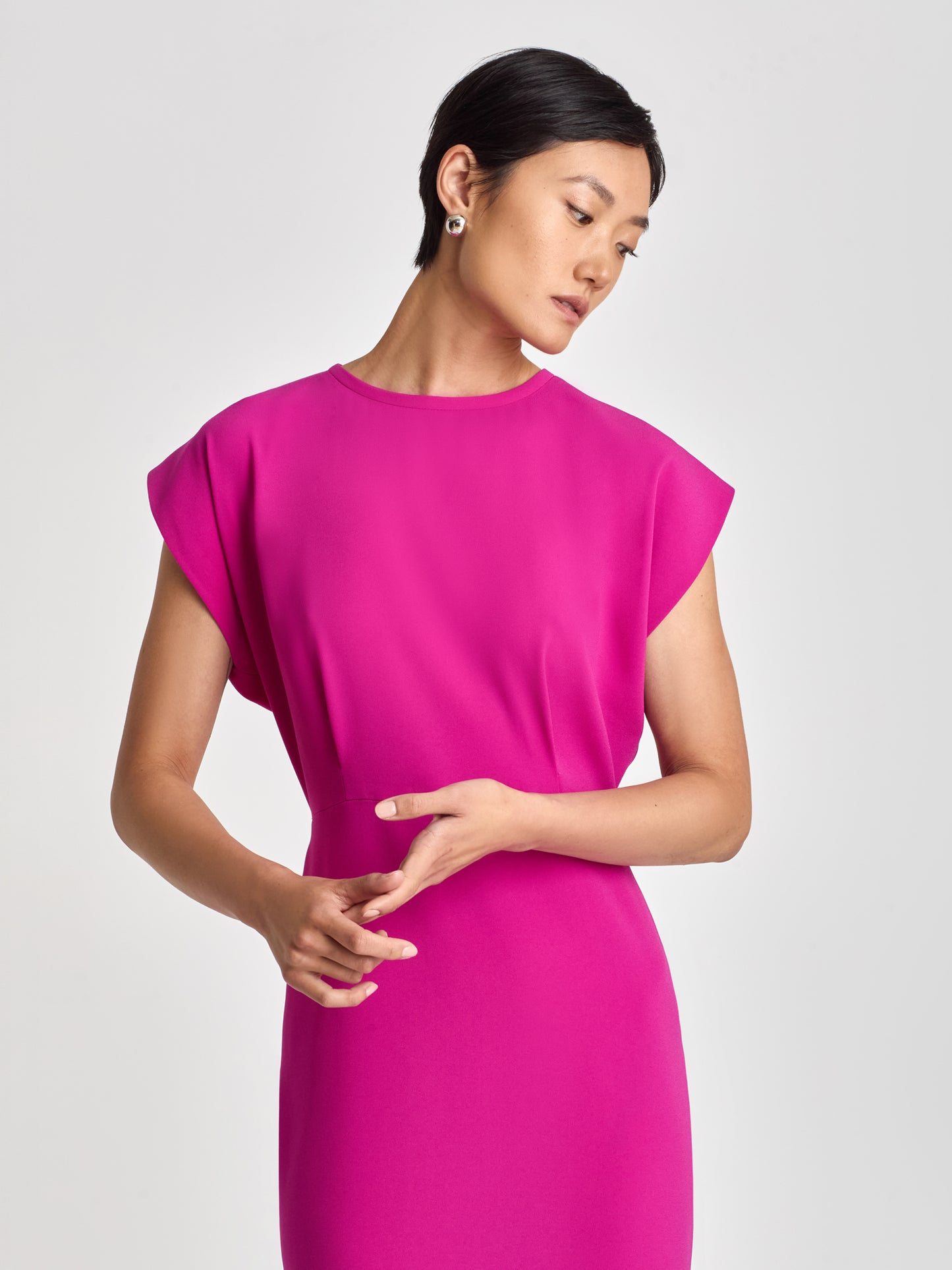Fitted Crew Neck Dress